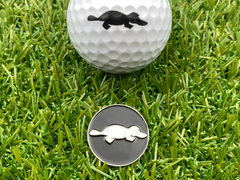 Black circle Platypus magnetic golf ball marker